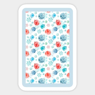 Watercolor snowflakes print Sticker